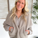 Sherpa Mock Neck Quarter Zip Pullover