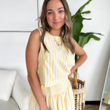 Yellow/Ivory Striped Sleeveless Top