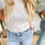 Heather Grey Round Neck Knit Tee