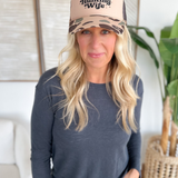 Navy Drop Should Long Sleeve Top