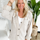 Waffle Knit Button Up Hooded Shacket (3 Colors)