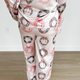 Christmas Wreath Satin PJ Set