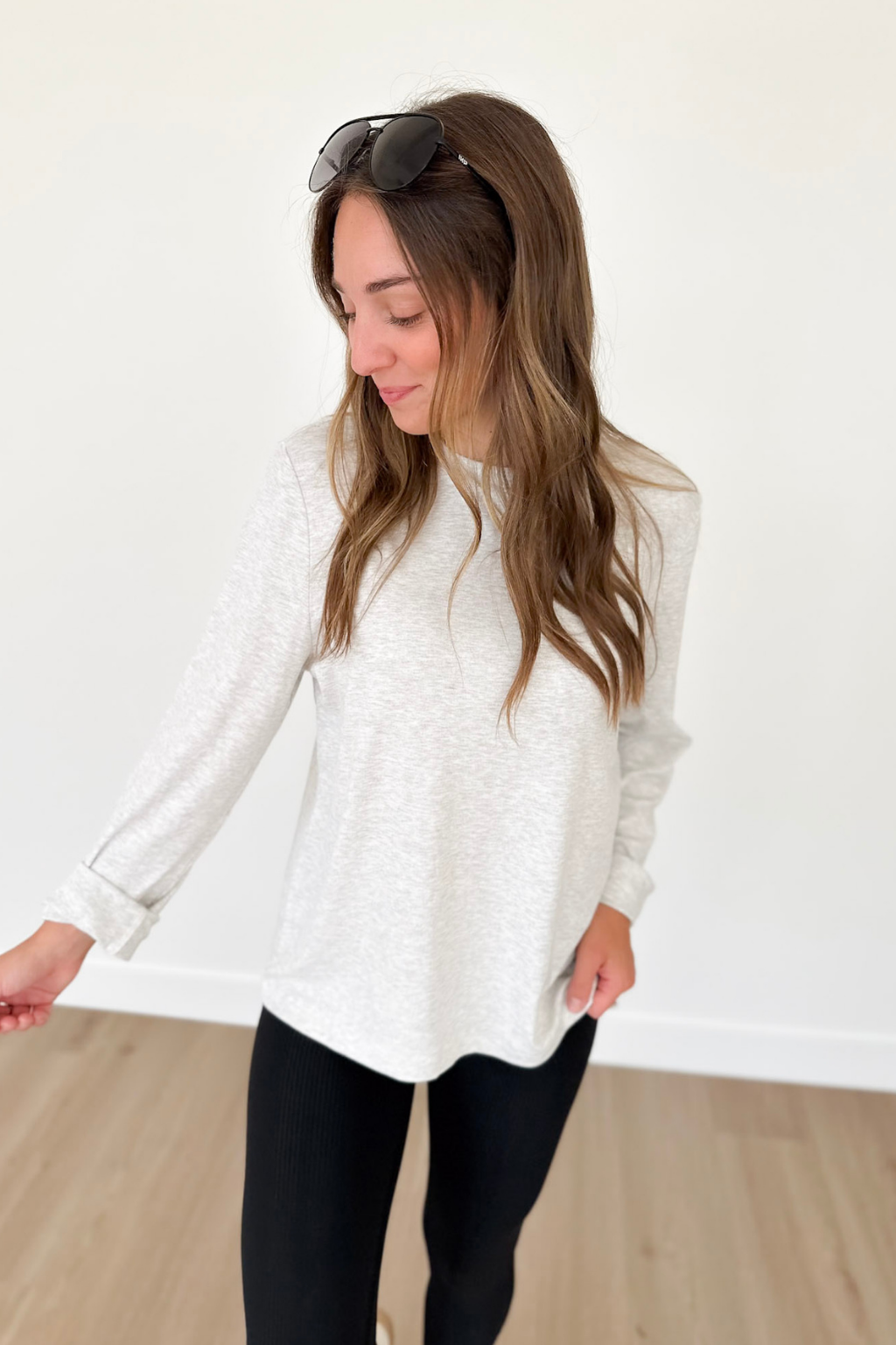 Light Grey Long Sleeve Top