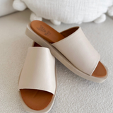 Nude Slip On Platform Sandals