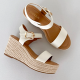 Classic White Raffia Wedge