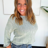 Two Tone Muted Mint Knit Top
