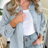 Soft Linen Blended Long Sleeve Top