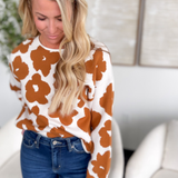 Winnie Ivory/Camel Floral Sweater