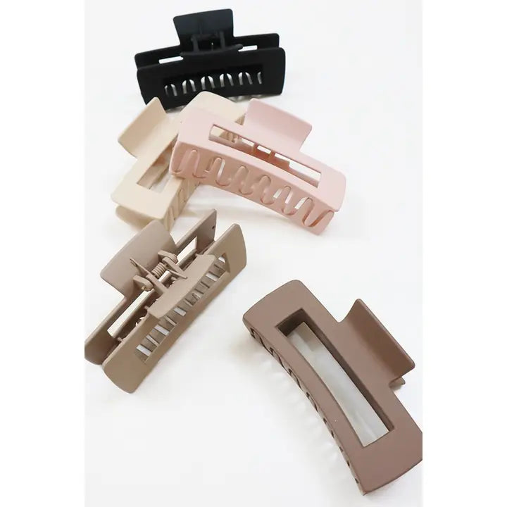 Large Matte Rectangle Hair Clip