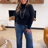 Mock Neck Classic Black Sweater