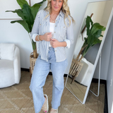 Striped Button Down Collared Top (2 colors)