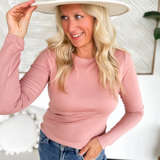 Blush Round Neck Long Sleeve Top