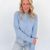 Coastal Striped Button Up Knit Cardigan