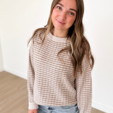 Taupe/Tan Striped Knit Sweater
