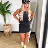 Black Pleated Back Tank Top