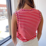 Melissa Red/White Striped Tank Top