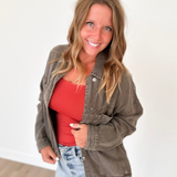 Relaxed Vintage Black Coffee Denim Jacket