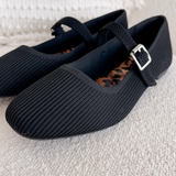 Black & Leopard Knit Flats