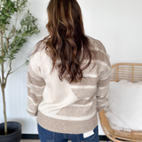 Tan/Cream Pattern Knit Sweater