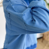 Blue Stripe Drop Shoulder Pullover