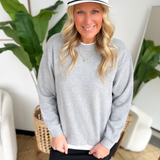 Heather Grey Faux Layered Crewneck