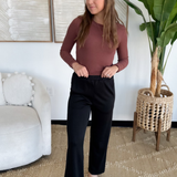 Lainey Elastic Waist Straight Leg Pants (2 Colors)
