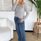 Grey Long Sleeve with Contrast Color Accents