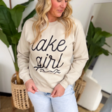 Wavy Lake Girl Sand Crewneck