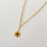 Gold Paper Chip Chian w/ Pendant