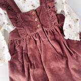 Girls Plum Ruffle Dress & Long Sleeve Top