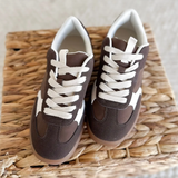 Brown & Espresso Contrast Lace Up Sneakers