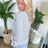 Striped Button Down Collared Top (2 colors)