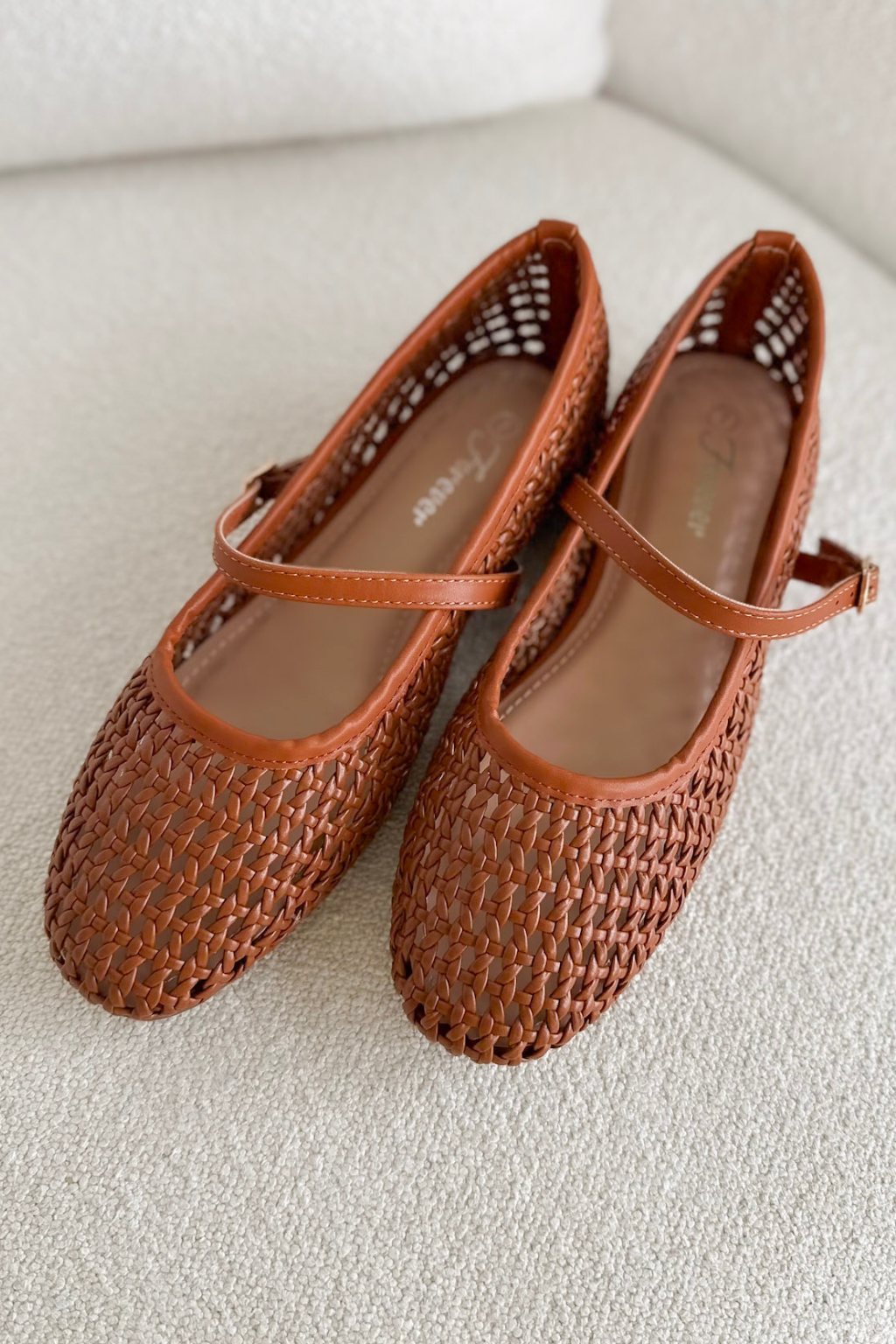 Tan Woven Flats