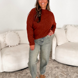 Soft Knit Rust Crew Neck Sweater