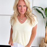 Light Yellow Everyday V-Neck Tee