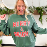 Merry & Bright Green Crewneck