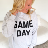 Grey Game Day Mock Neck Sweatshirt