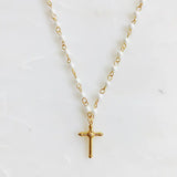 Pearl Cabled Cross Necklace