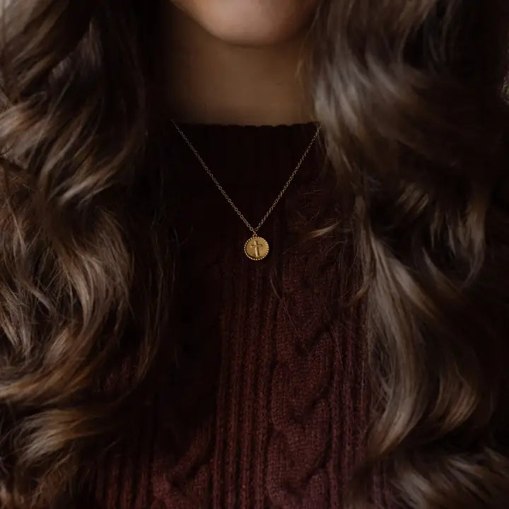 Embossed Cross Necklace