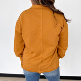 Mustard Half Snap Button Pullover