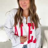 Alex Split Crew Grey Cardigan