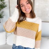 Jade Taupe/Mustard Knit Sweater