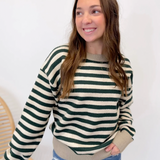 Classic Striped Knit Sweater with Contrast Trim (2 colors)