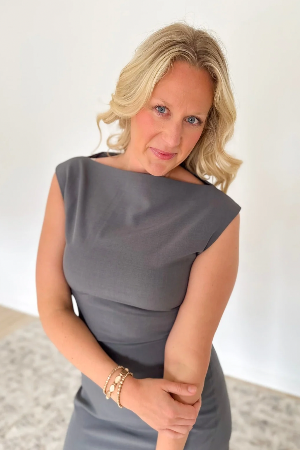 Grey Cowl Neck Maxi Dress