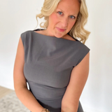 Grey Cowl Neck Maxi Dress