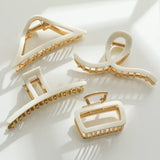 Vera Ivory Gold Metal Claw Clip