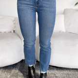 Angie High Rise Vintage Crop Flare Just Black Denim Jeans