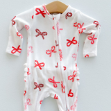 Bow Ribbed Ruffle Footie