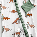 Christmas Tree Dino Bamboo Romper