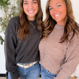 Classic Round Neck Drop Shoulder Knit Sweater (2 Colors)